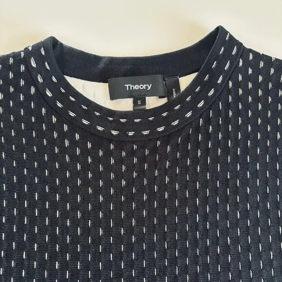 Theory Black and White Sleeveless Fit and Flare Mini Dress Women’s Small Bodycon - Picture 4 of 10